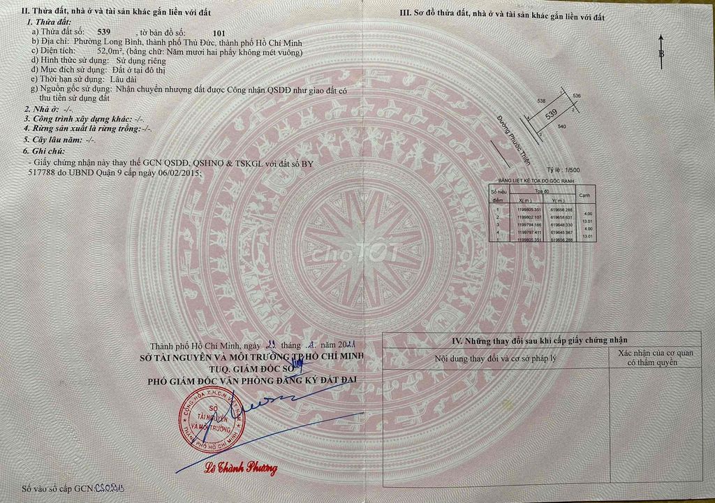 Chính chủ bán đất Mặt Tiền Phước Thiện đối diện Công viên Vinhome Q9