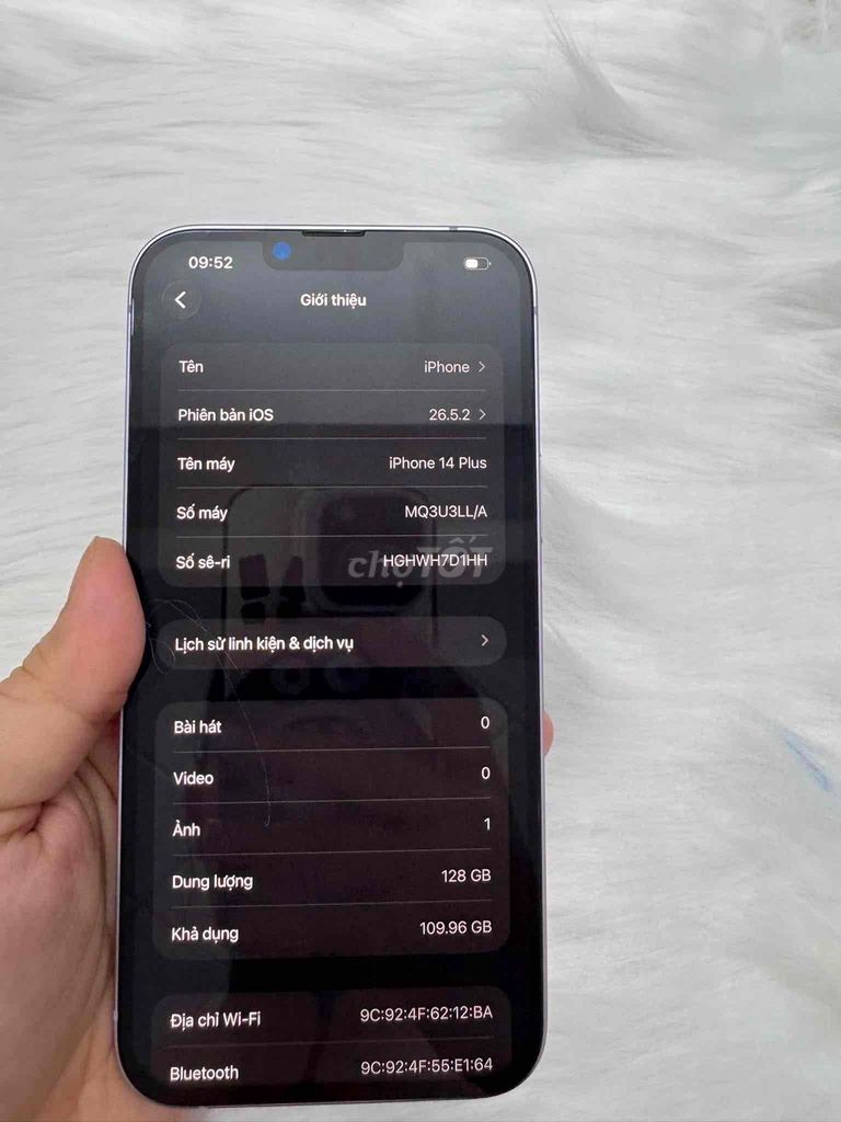 Apple iPhone 14 Plus 128GB Tím 100%. Mua bán Điện thoại tại Quận Gò Vấp Tp Hồ Chí Minh được đăng bởi Nguyễn Anh Tuấn hình 1