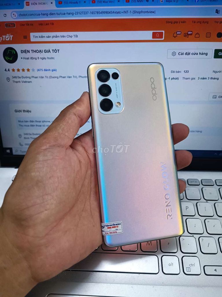 OPPO RENO 5 PRO 5G 12GB/256GB DIMENSITY 1000+ ZIN. Mua bán Điện thoại tại Quận Bình Thạnh Tp Hồ Chí Minh được đăng bởi Dân Mobile hình 1