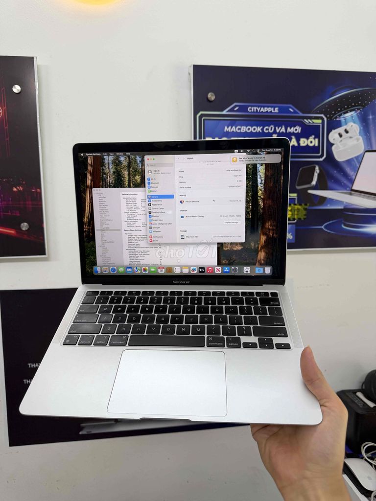 Apple MacBook Air M1 8GB/256GB Bạc. Mua bán Laptop tại Quận Đống Đa Hà Nội được đăng bởi CITYAPPLE hình 1