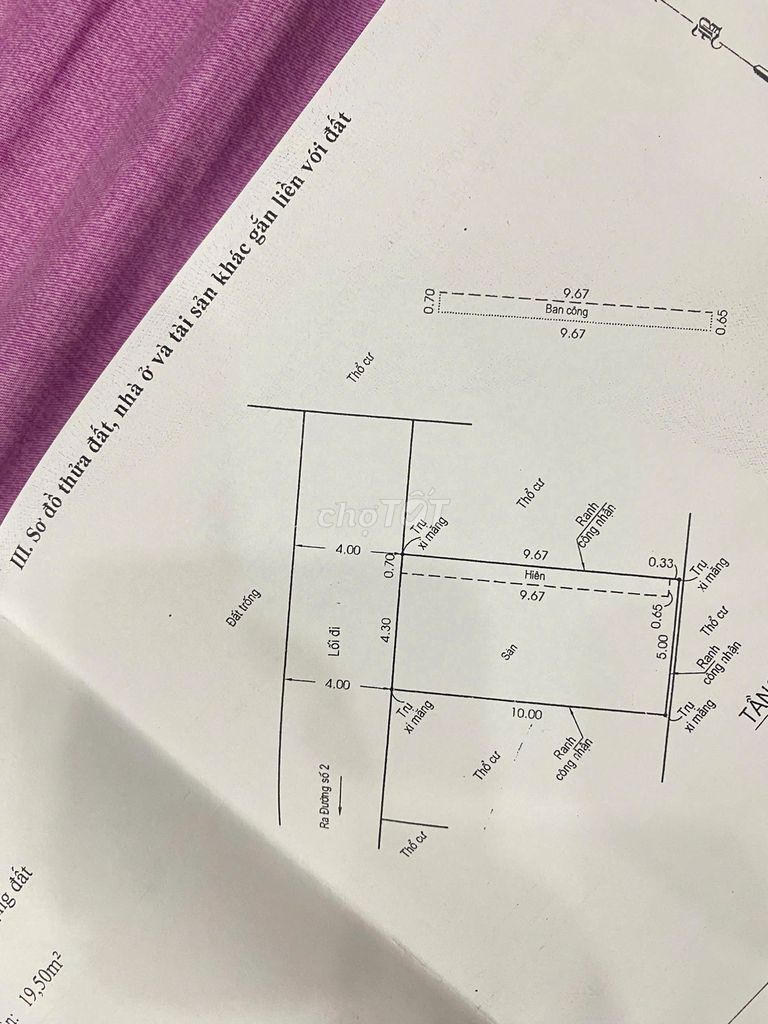 BÁN ĐẤT HẺM XE HƠI ĐƯỜNG SỐ 2 - P.TRƯỜNG THỌ, TP THỦ ĐỨC