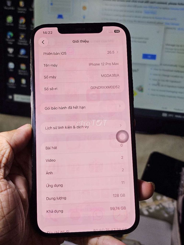  iPhone 12 Pro Max 128GB quốc tế giá rẻ . Mua bán Điện thoại tại Quận 8 Tp Hồ Chí Minh được đăng bởi Thiên Hòa mobile  hình 1