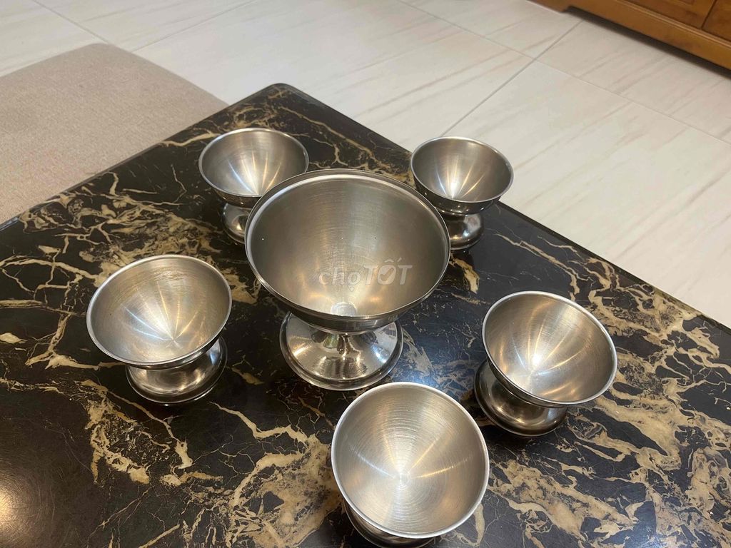 Chén kem Inox Hiện đại Cổ