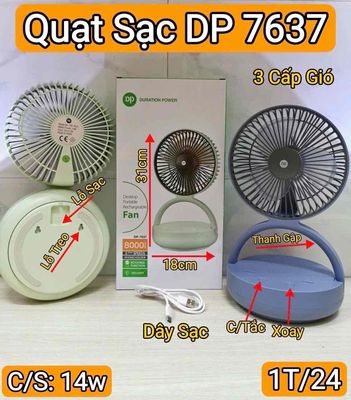 Quạt tích điện đa năng có đèn Dp 7637. Mua bán Quạt tại Quận 6 Tp Hồ Chí Minh được đăng bởi Loan Huynh