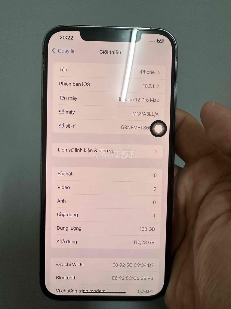 Apple iPhone 12 Pro Max 128GB Xám. Mua bán Điện thoại tại Thành phố Vũng Tàu Bà Rịa - Vũng Tàu được đăng bởi Huy Minh hình 1