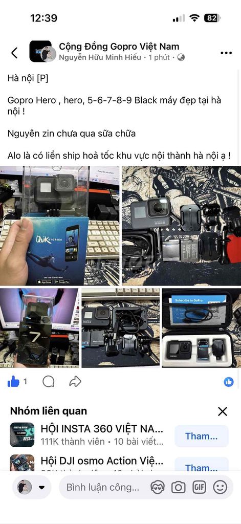 Máy quay hành động GoPro Hero 7 Black Đen. Mua bán Máy ảnh, Máy quay tại Quận Thanh Xuân Hà Nội được đăng bởi Nguyễn Hữu Minh Hiếu hình 1