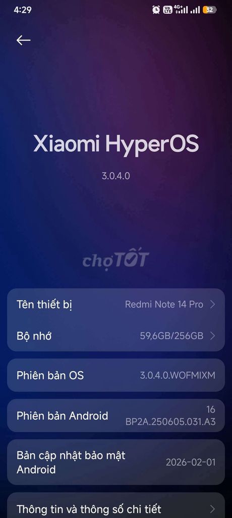 Xiaomi Redmi Note 14 Pro 256GB. Mua bán Điện thoại tại Quận 7 Tp Hồ Chí Minh được đăng bởi Ken Cá Heo hình 1