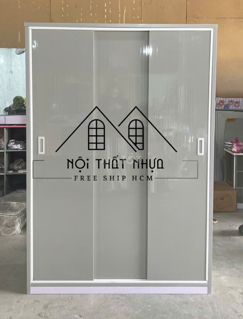 Tủ quần áo Nhựa Xám 1m8x1m23. Mua bán Tủ, kệ gia đình tại Huyện Hóc Môn Tp Hồ Chí Minh được đăng bởi Nội thất giá xưởng hình 1
