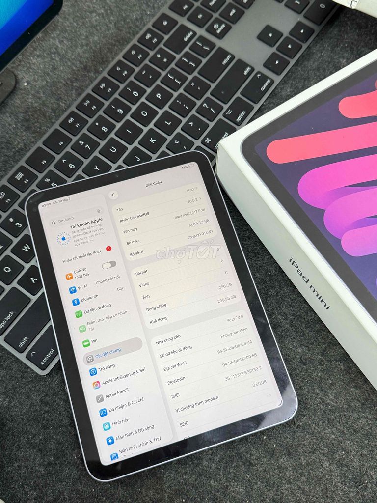iPad mini 7 Tím 256GB 5G. Mua bán Máy tính bảng tại Quận Bình Thạnh Tp Hồ Chí Minh được đăng bởi Táo Care  hình 1
