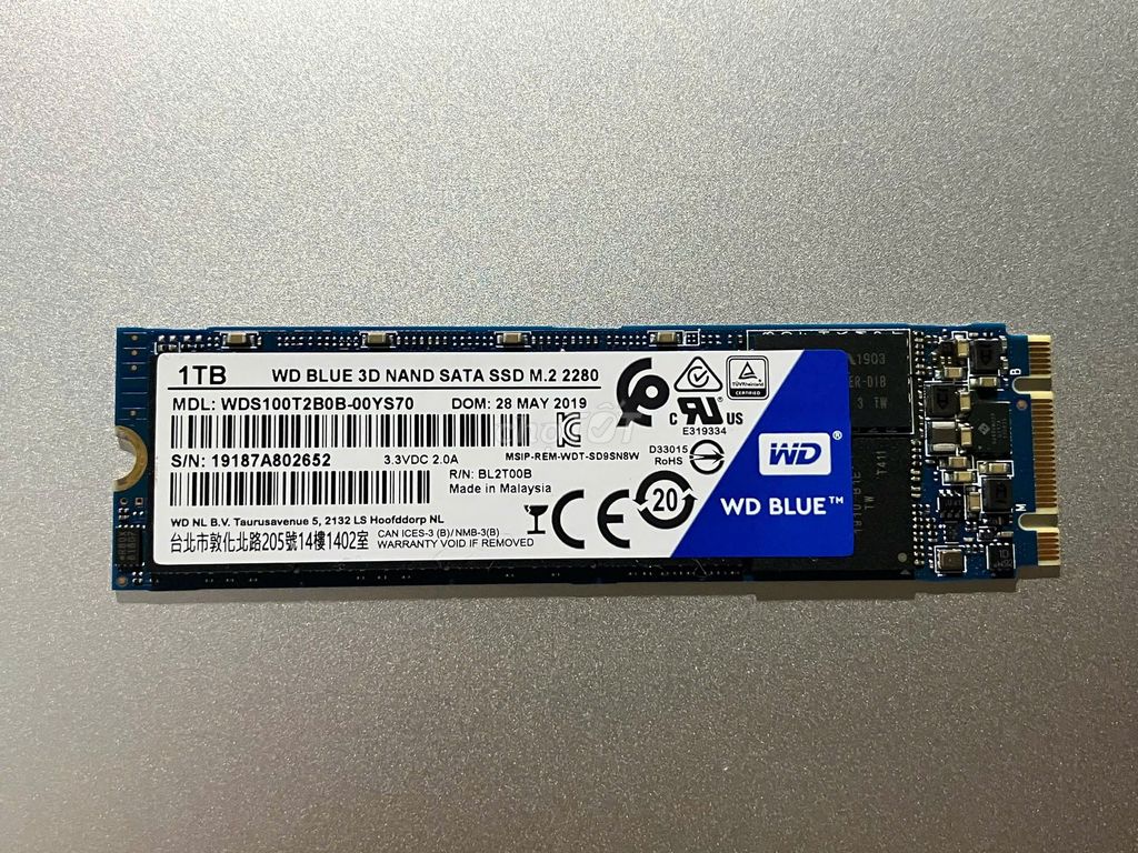 Ổ cứng SSD WD Blue M2 1TB sức khoẻ 100%. Mua bán Linh kiện (RAM, Card...) tại Quận 1 Tp Hồ Chí Minh được đăng bởi Thanh Lý cầm đồ hình 1