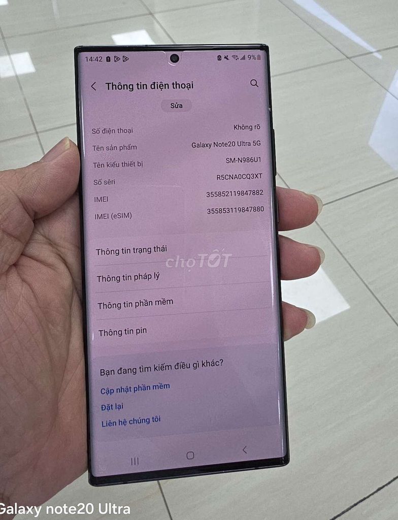 Samsung Note20 Ultra 128GB Đen. Mua bán Điện thoại tại Quận Tân Bình Tp Hồ Chí Minh được đăng bởi Anh Hùng hình 1