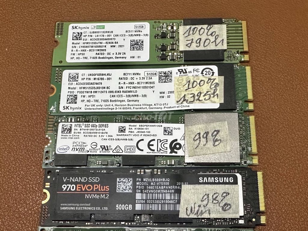 Bán nhiều ổ SSD M2 512Mb NVMe, hàng tháo máy. Mua bán Linh kiện (RAM, Card...) tại Quận 1 Tp Hồ Chí Minh được đăng bởi Đức PHẠM hình 1