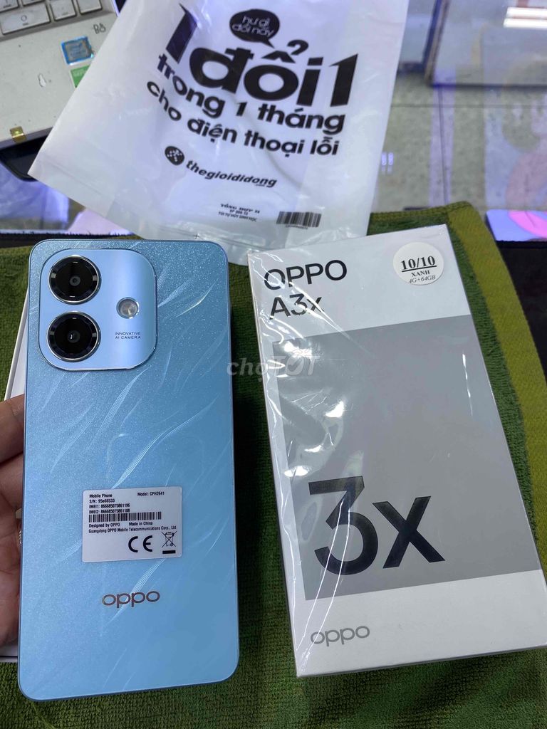 Oppo A3X 4/64 mới 100% bh tgdđ 12 tháng