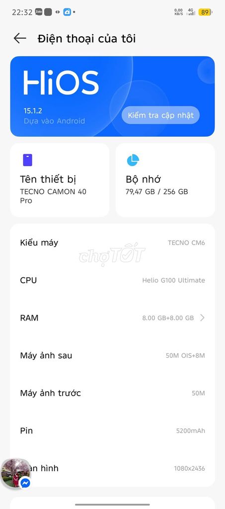 TECNO CAMON 40 Pro 256GB. Mua bán Điện thoại tại Quận 8 Tp Hồ Chí Minh được đăng bởi boy trai phố hình 1