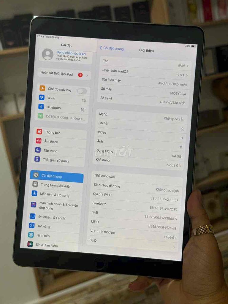 >> ipad Pro 10.5 in màn đẹp máy nguyên zin