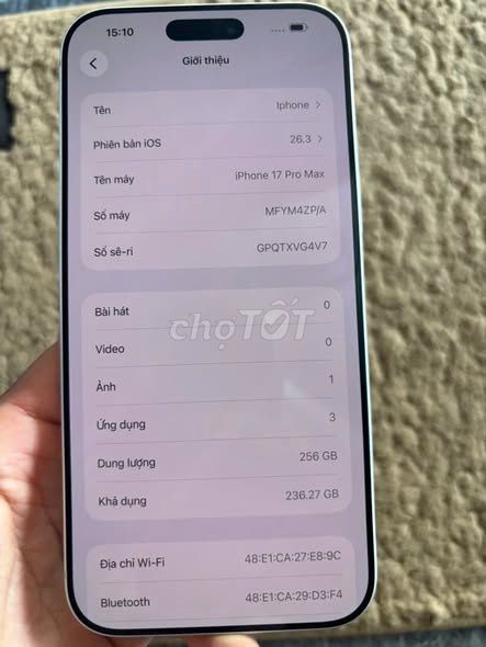 Apple iPhone 17 Pro Max 256GB Trắng 100%. Mua bán Điện thoại tại Quận 1 Tp Hồ Chí Minh được đăng bởi Hội Đồ Điện Tử hình 1