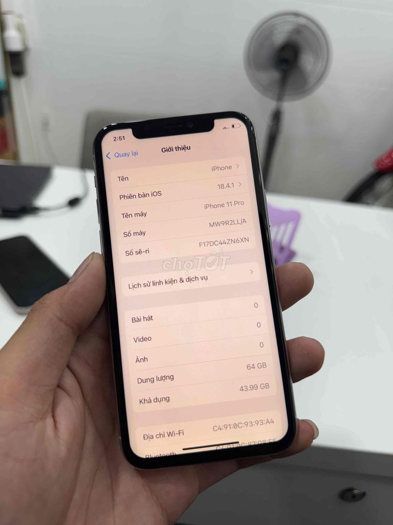Apple iPhone 11 Pro 64GB Đã thay pin. Mua bán Điện thoại tại Quận 4 Tp Hồ Chí Minh được đăng bởi nguyễn thanh sang hình 1