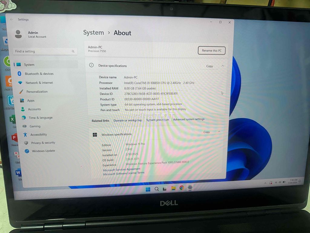 Dell Precision 7550 i9-10885H bán rẻ cho ai cần. Mua bán Laptop tại Quận Nam Từ Liêm Hà Nội được đăng bởi Tai Le hình 1
