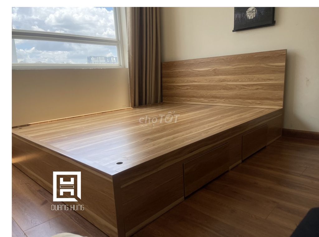 GIƯỜNG GỖ MDF-GIƯỜNG MDF-GIƯỜNG MDF-GIƯỜNG GỖ MDF. Mua bán Giường, chăn ga gối nệm tại Huyện Long Thành Đồng Nai được đăng bởi Nội Thất Quang Hùng TD hình 1