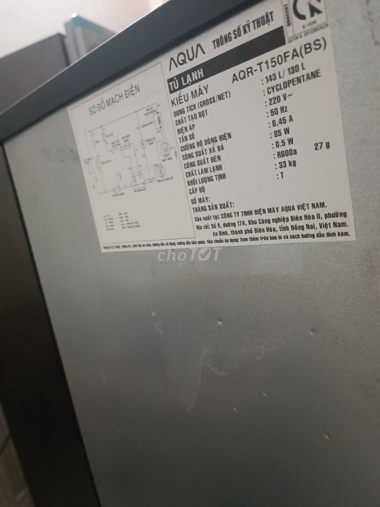 Tủ lạnh Aqua AQR-T150FA(BS) Đen 143L 95%. Mua bán Tủ lạnh tại Quận Hà Đông Hà Nội được đăng bởi Hải hình 1