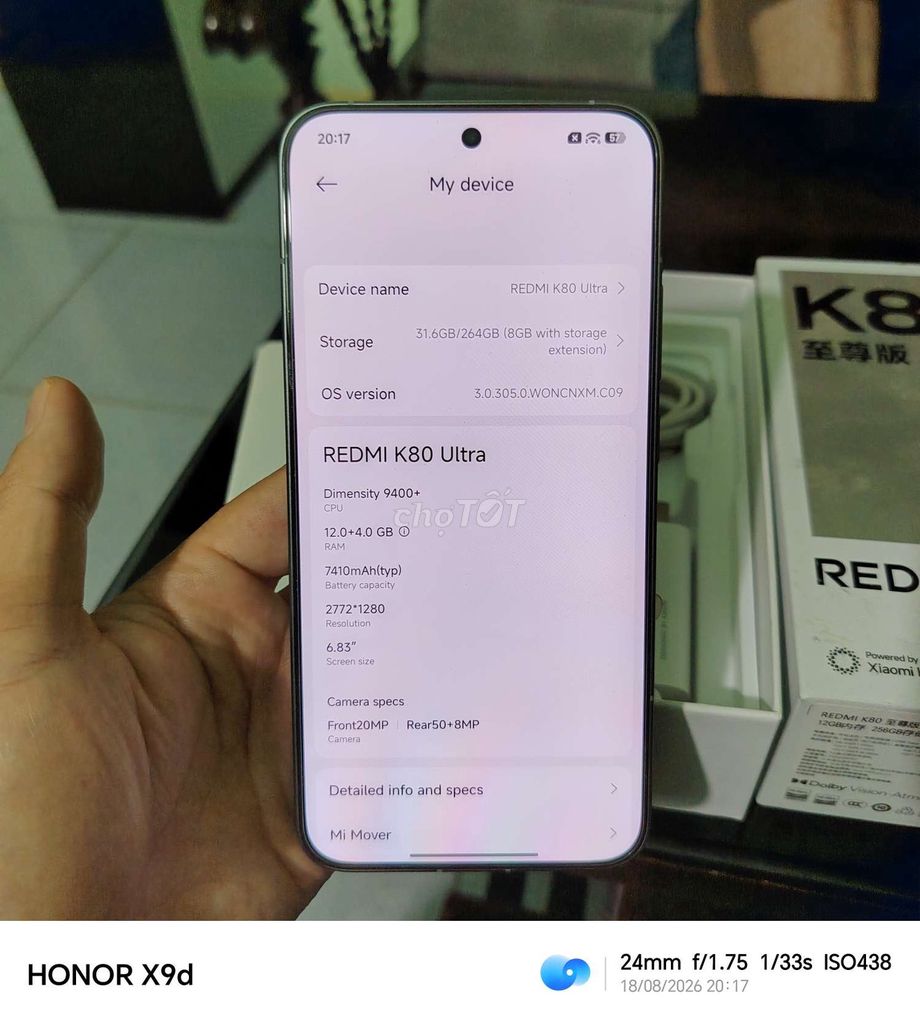 Xiaomi Redmi K80 Ultra 256GB Xám 12GB. Mua bán Điện thoại tại Huyện Vĩnh Bảo Hải Phòng được đăng bởi Phạm Văn hình 1