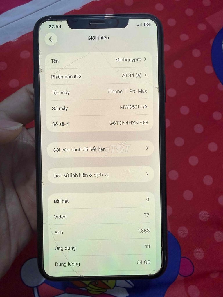 iPhone 11 Pro Max 64GB Xám Mỹ. Mua bán Điện thoại tại Huyện Chợ Lách Bến Tre được đăng bởi Quy hình 1