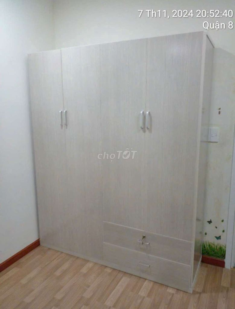 TỦ NHỰA ĐÀI LOAN 4 CÁNH MÀU VÂN GỖ SỒI . Mua bán Tủ, kệ gia đình tại Huyện Hóc Môn Tp Hồ Chí Minh được đăng bởi Tủ nhựa đài loan hoàng quân hình 1