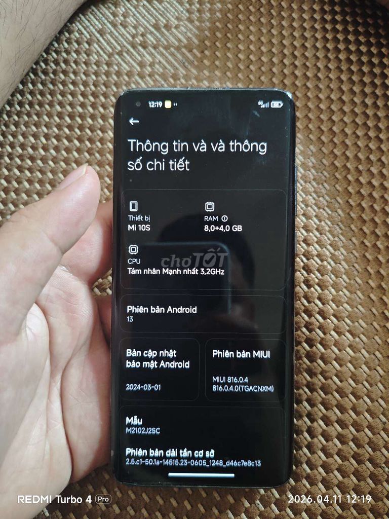 Xiaomi Mi 10S 256GB Đen Đã sử dụng. Mua bán Điện thoại tại Thị xã Mỹ Hào Hưng Yên được đăng bởi Nguyễn Thị Kim Quang hình 1