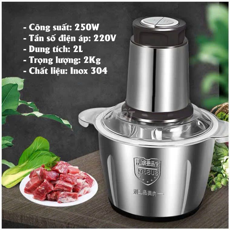 Máy Xay Thịt Cầm Tay Inox 4 Lưỡi Công suất 300W