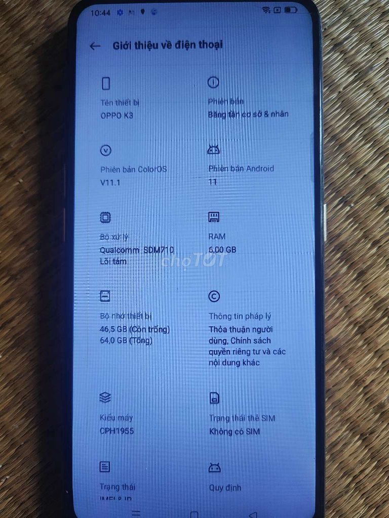 Oppo K3 8GB/64GB Trắng. Mua bán Điện thoại tại Huyện Châu Đức Bà Rịa - Vũng Tàu được đăng bởi Võ Thanh Kiều hình 1