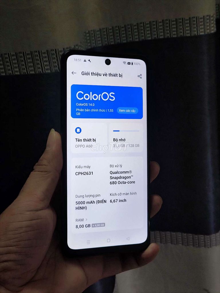 Oppo A60, 8/128 chính hãng. Mua bán Điện thoại tại Quận 8 Tp Hồ Chí Minh được đăng bởi Thanh  Thanh  hình 1