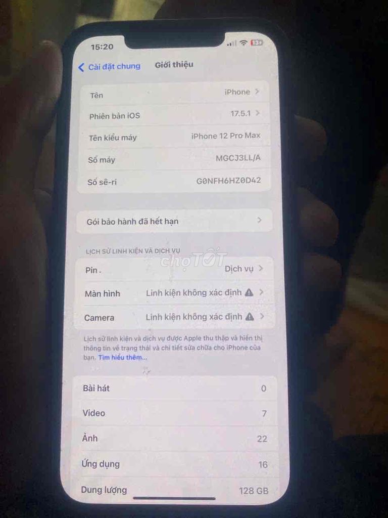 12Promax iCloud Ẩn. Mua bán Điện thoại tại Quận Thốt Nốt Cần Thơ được đăng bởi Minh Nhựt hình 1