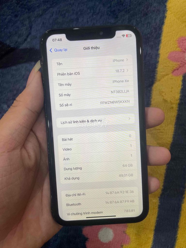iPhone XR 64GB Đen Đã sử dụng. Mua bán Điện thoại tại Quận Hoàng Mai Hà Nội được đăng bởi Nqhuy hình 1