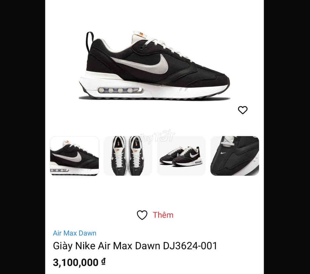 [CHÍNH HÃNG] Nike Air Max Dawn, mua mới 3tr1, 99%