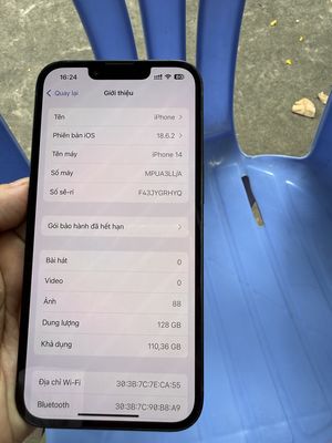 iPhone 14 128G new 98% màn zin pin zin theo máy/gl