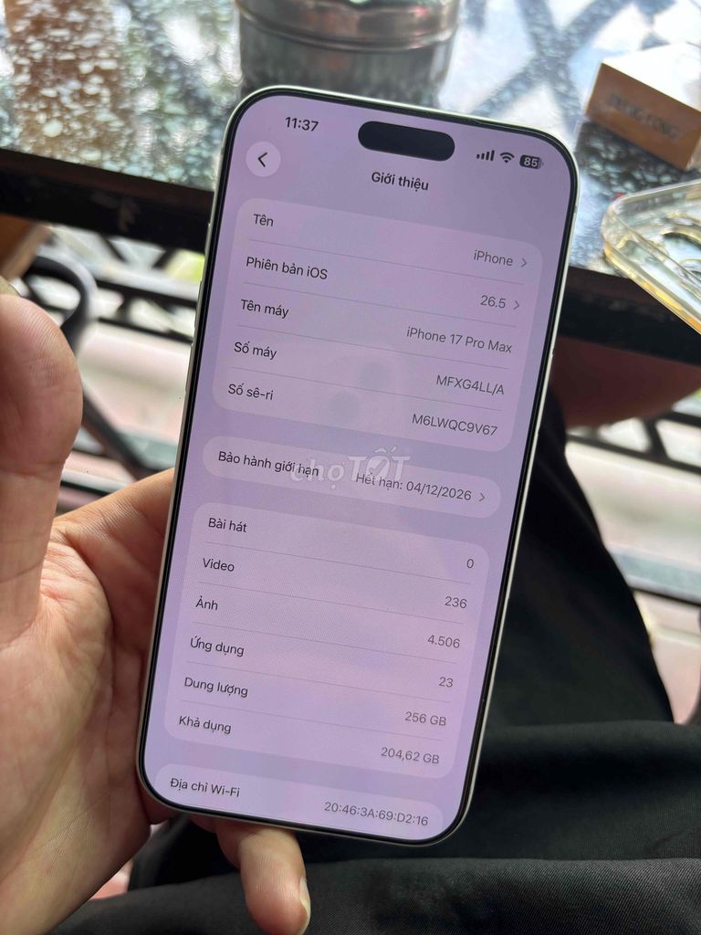 iPhone 17 Pro Max 256GB Trắng. Mua bán Điện thoại tại Thành phố Thuận An Bình Dương được đăng bởi Trung Apple Ko bán góp hình 1