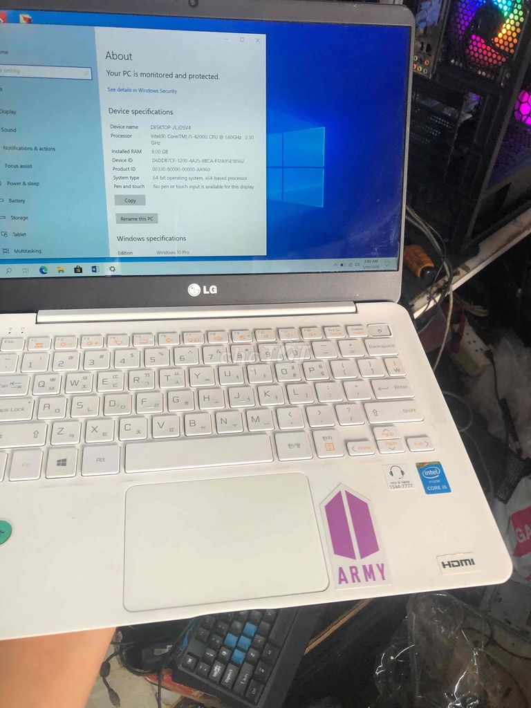 LG Gram 14 i5 8GB/128GB Trắng. Mua bán Laptop tại Thành phố Thủ Đức Tp Hồ Chí Minh được đăng bởi Đào Huy Hoàng PC  hình 1