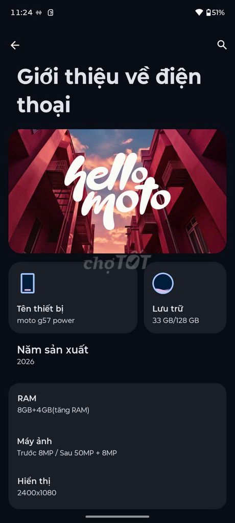 Motorola Moto G57 Power chính hãng Việt Nam . Mua bán Điện thoại tại Quận 12 Tp Hồ Chí Minh được đăng bởi Học hình 1