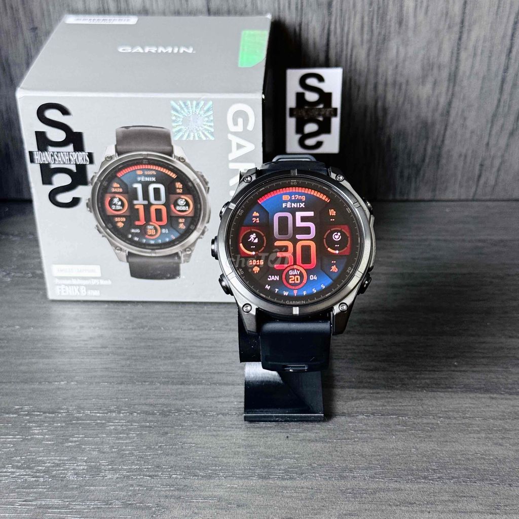 GARMIN FENIX 8 AMOLED SAPPHIRE ĐEN 47mm CHÍNH HÃNG