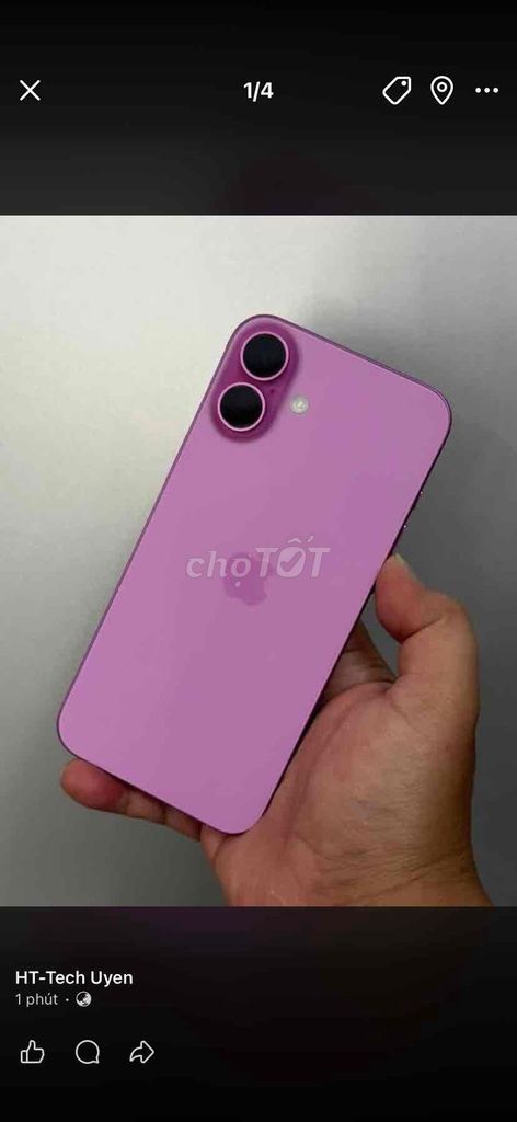Apple iPhone 16 Plus 128GB Tím Đã sử dụng. Mua bán Điện thoại tại Thành phố Biên Hòa Đồng Nai được đăng bởi Uyên Phạm hình 1