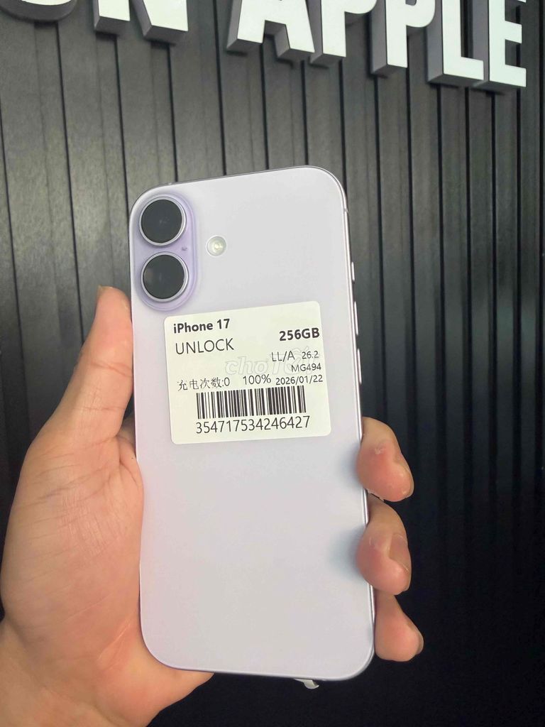 Apple iPhone 17 256GB Tím new. Mua bán Điện thoại tại Quận Thanh Khê Đà Nẵng được đăng bởi BÔN APPLE 19 Bàu Hạc 3 hình 1