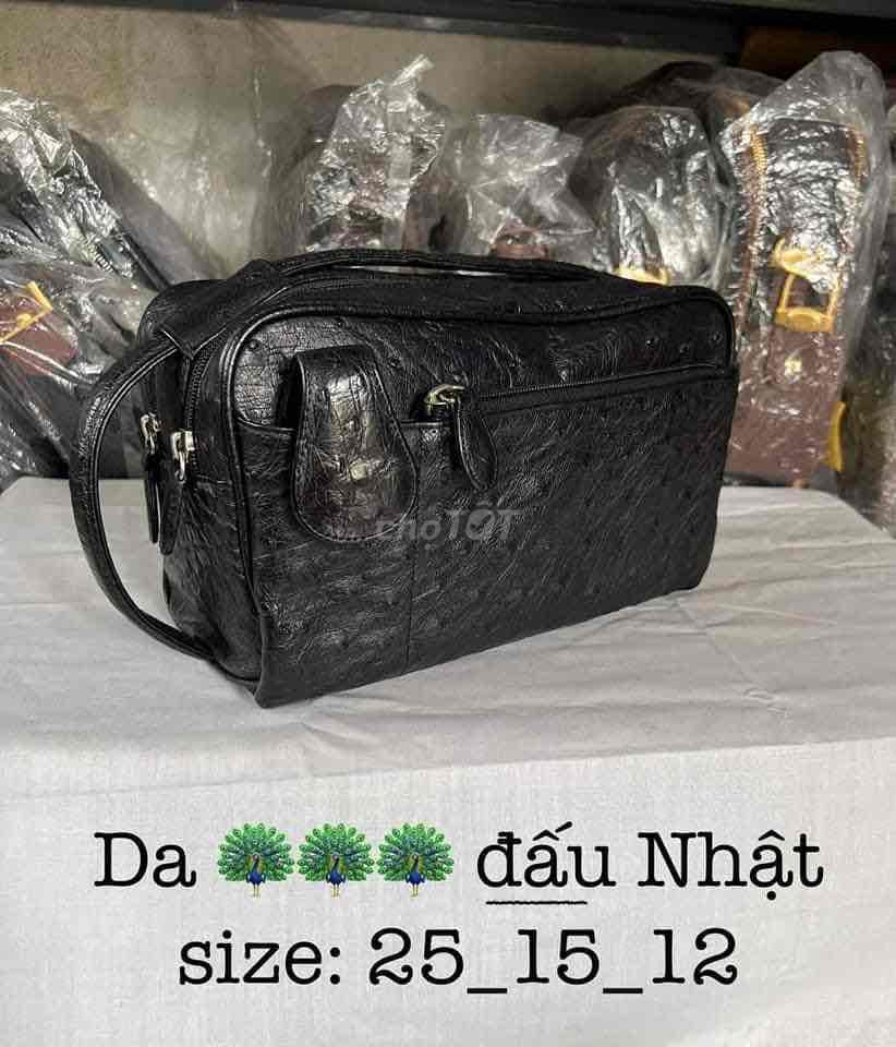 Xách tay da đà điểu size 25x15x12