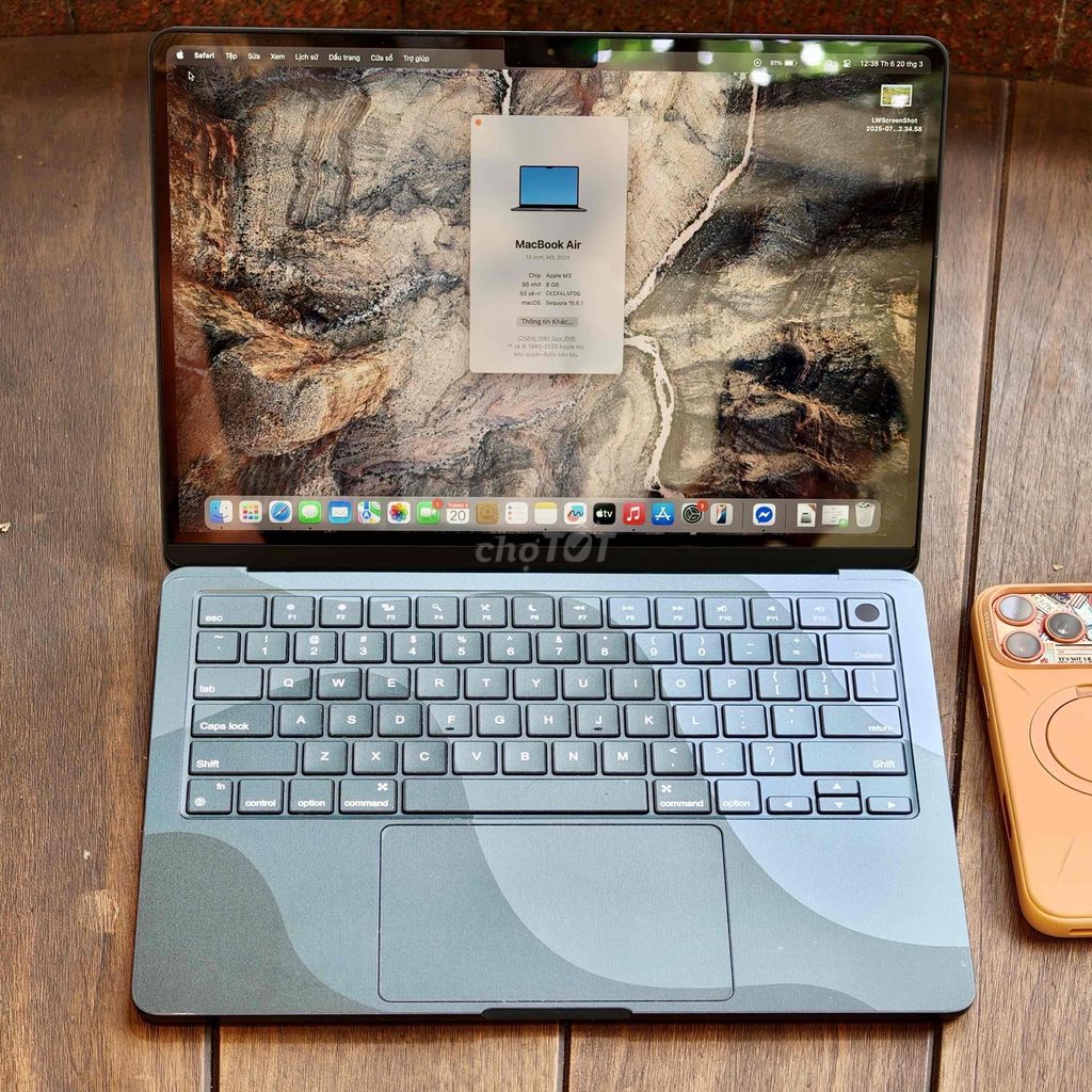 Apple Macbook Air M3 8/256 Chính Hãng. Mua bán Laptop tại Quận Bình Thạnh Tp Hồ Chí Minh được đăng bởi MD hình 1