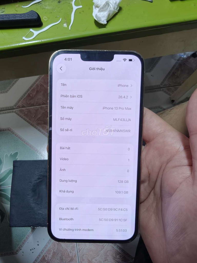 Apple iPhone 13 Pro Max 128GB Vàng 83%. Mua bán Điện thoại tại Quận Cầu Giấy Hà Nội được đăng bởi Quang Kiều hình 1