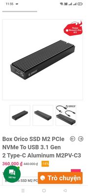 Box Ổ cứng SSD di động mới mua.