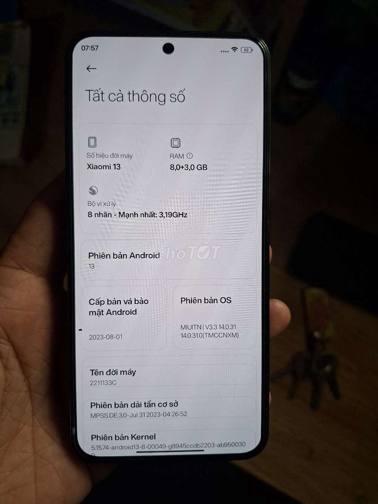 Xiaomi Mi 13 256GB Đen. Mua bán Điện thoại tại Huyện Bình Giang Hải Dương được đăng bởi nguyễn quang anh hình 1