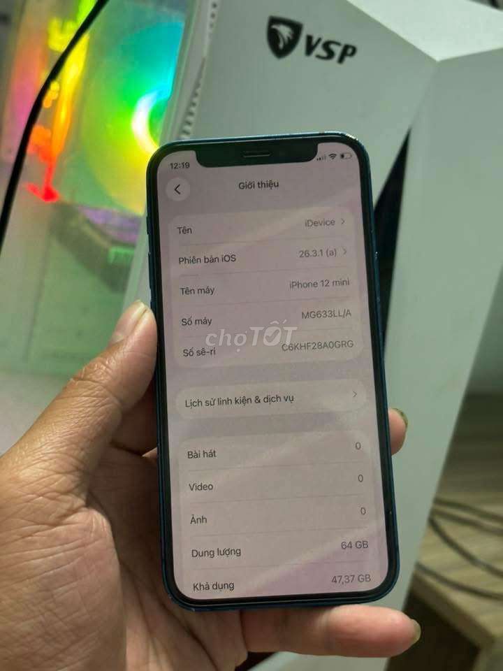 Apple iPhone 12 mini 64GB Xanh dương. Mua bán Điện thoại tại Quận Ô Môn Cần Thơ được đăng bởi hữu  hình 1