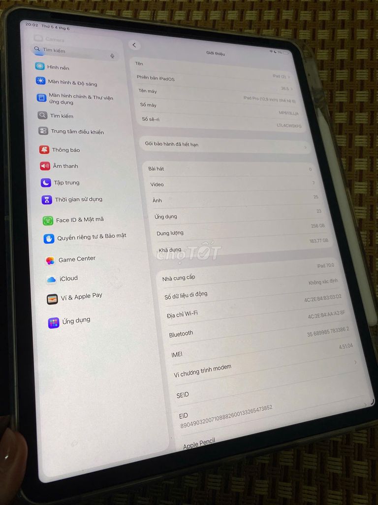 Apple iPad Pro 12.9 inch M2 256GB. Mua bán Máy tính bảng tại Quận Nam Từ Liêm Hà Nội được đăng bởi Trần Huy hình 1