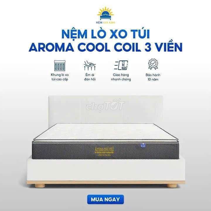 Nệm lò xo Aroma Coolcoil 3 viền. Mua bán Giường, chăn ga gối nệm tại Thành phố Ngã Bảy Hậu Giang được đăng bởi Nem Gia Kho hình 1