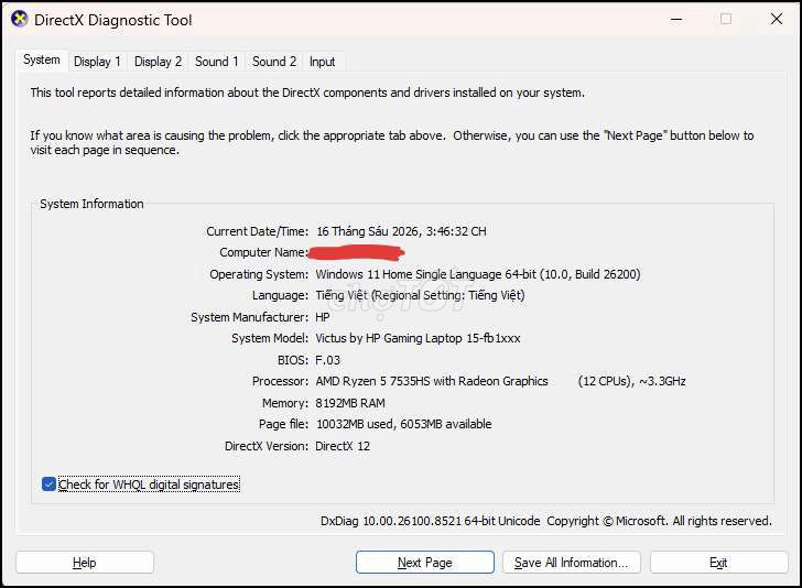 HP Victus 15 Ryzen 5 7535HS 8GB/512GB RTX 2050. Mua bán Laptop tại Huyện Hòa Thành Tây Ninh được đăng bởi Phạm Thành hình 1